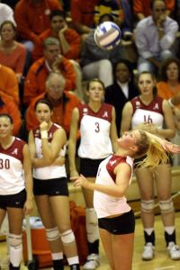 The Clemson volleyball team defeated Alabama 3-1 in the first round of the 2007 NCAA Volleyball Tournament at Jervey Gym.