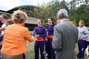 The 2009 ACC Champion Tiger rowing team returned to Clemson on Monday afternoon after winning its first-ever conference title on Monday morning in Oak Ridge, TN.