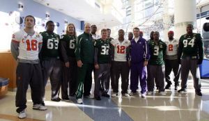 Members of the Clemson team and staff visited Levine Children's Hospital in Charlotte on Tuesday morning.