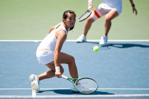 STANFORD, CA-MAY 30, 2011 - Women's doubles finals of the 2011 NCAA Tennis Championships at Taube Tennis Stadium at Stanford, CA. Keri Wong