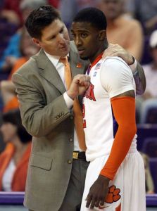 Head Coach Brad Brownell and Demontez Stitt