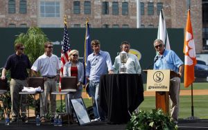 Clemson University honored 2009 US Open Champion, former Tiger Lucas Glover at a celebration at Fluor Field in Greenville, SC on Sunday, July 26.