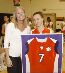 Head Coach Jolene Jordan Hoover and Senior Didem Ege