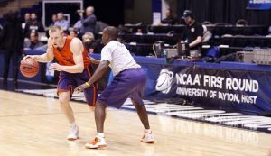 The Clemson men's basketball team participated in a press conference and open practice at UD Arena in Dayton, OH on Monday, March 14.