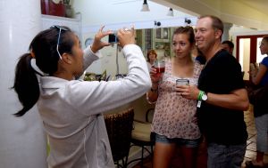 Keri Wong grabs a shot of Laurianne Henry and Coach Kidd.