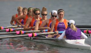Second Varsity 8+: (R-L) Coxswain Emily Massey, Stephanie Cameron, Stephannie Allen, Kristin Manna, Vanesa Ewais, Aurelia Wurzel, Kristen Agee, Julia Ost, Sarah Monn