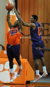Donte Hill and Noel Johnson Orange & Purple Scrimmage 102309
