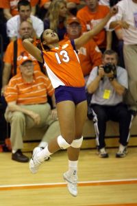 The Clemson volleyball team defeated Alabama 3-1 in the first round of the 2007 NCAA Volleyball Tournament at Jervey Gym.