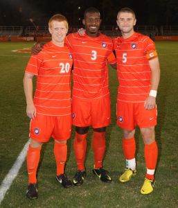 Seniors Bo Godwin, Francklin Blaise and Austin Savage