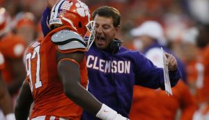 Malliciah Goodman and Head Coach Dabo Swinney