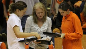 Head Coach Jolene Jordan Hoover and Assistant Coaches Jodi Welp and Kelsey Murphy