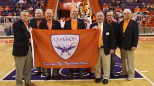 Assistant Athletic Director John Seketa was honored by The Clemson Corps during a timeout. Seketa is retiring from Clemson this month.