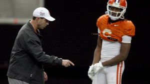 Head Coach Dabo Swinney and DeAndre Hopkins