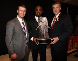 Brian Dawkins - Brian Dawkins Lifetime Achievement Award, with Head Coach Dabo Swinney and Athletic Director Dan Radakovich