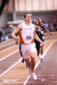 Brunson Miller ran a personal best 46.49 in the 400 dash to give the Tiger men's team its first ACC champion in that event in 10 years.