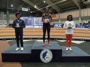 Mimi Land won bronze in the women's long jump as a freshman.