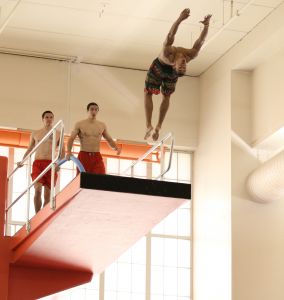 Members of the Clemson men?s soccer team entertained the crowd during an intermission.