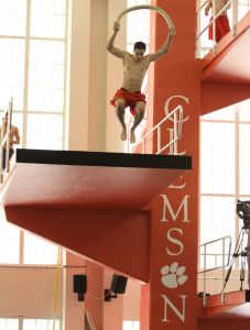 Members of the Clemson men?s soccer team entertained the crowd during an intermission.