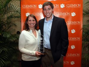 Carson Fields received the team's Academic Excellence Award, presented by advisor Leslie Moreland-Bishop.