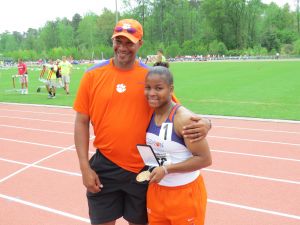 Whitney Fountain with Assistant Coach Chris Huffins