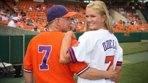 Nancy O'Dell and Head Coach Jack Leggett