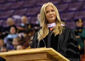 Clemson alumna Nancy O?Dell, co-host of Entertainment Tonight, received an honorary Doctor of Humanities degree at the afternoon graduation ceremony on Friday, May 10.