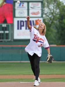 Clemson alumna and Entertainment Tonight co-host Nancy O?Dell threw out the first pitch prior to Saturday?s game.