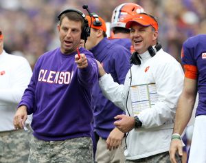 Head Coach Dabo Swinney and Offensive Coordinator Chad Morris