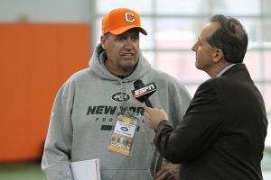 Pete Yanity interviews New York Jets Head Coach Rex Ryan for the ESPN3 broadcast.