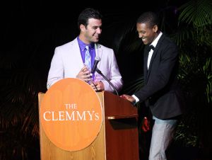 Andrew Cox and Jordan Roper present Academic Hall of Fame awards