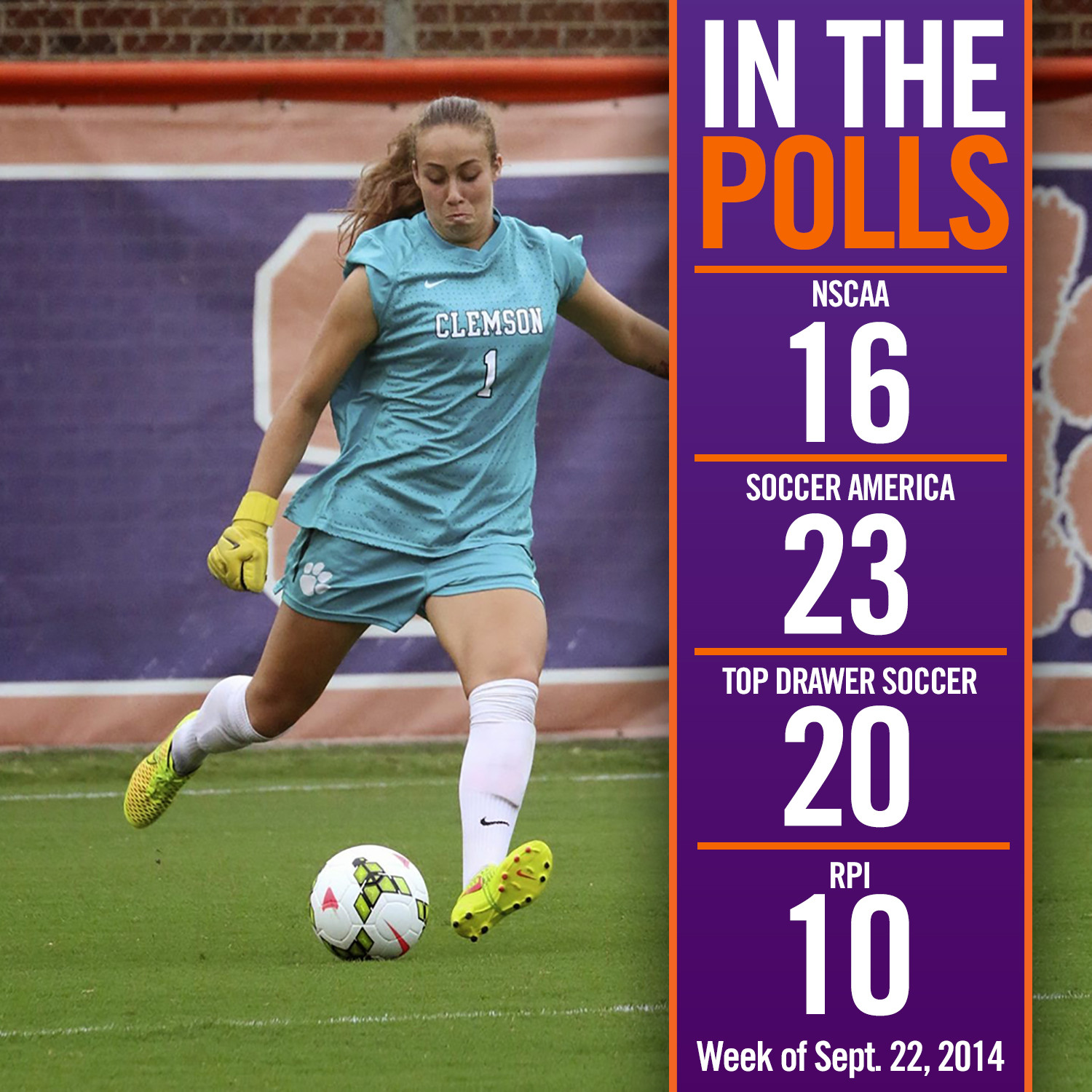 Tigers Up to #16 in NSCAA Poll, #10 in First RPI