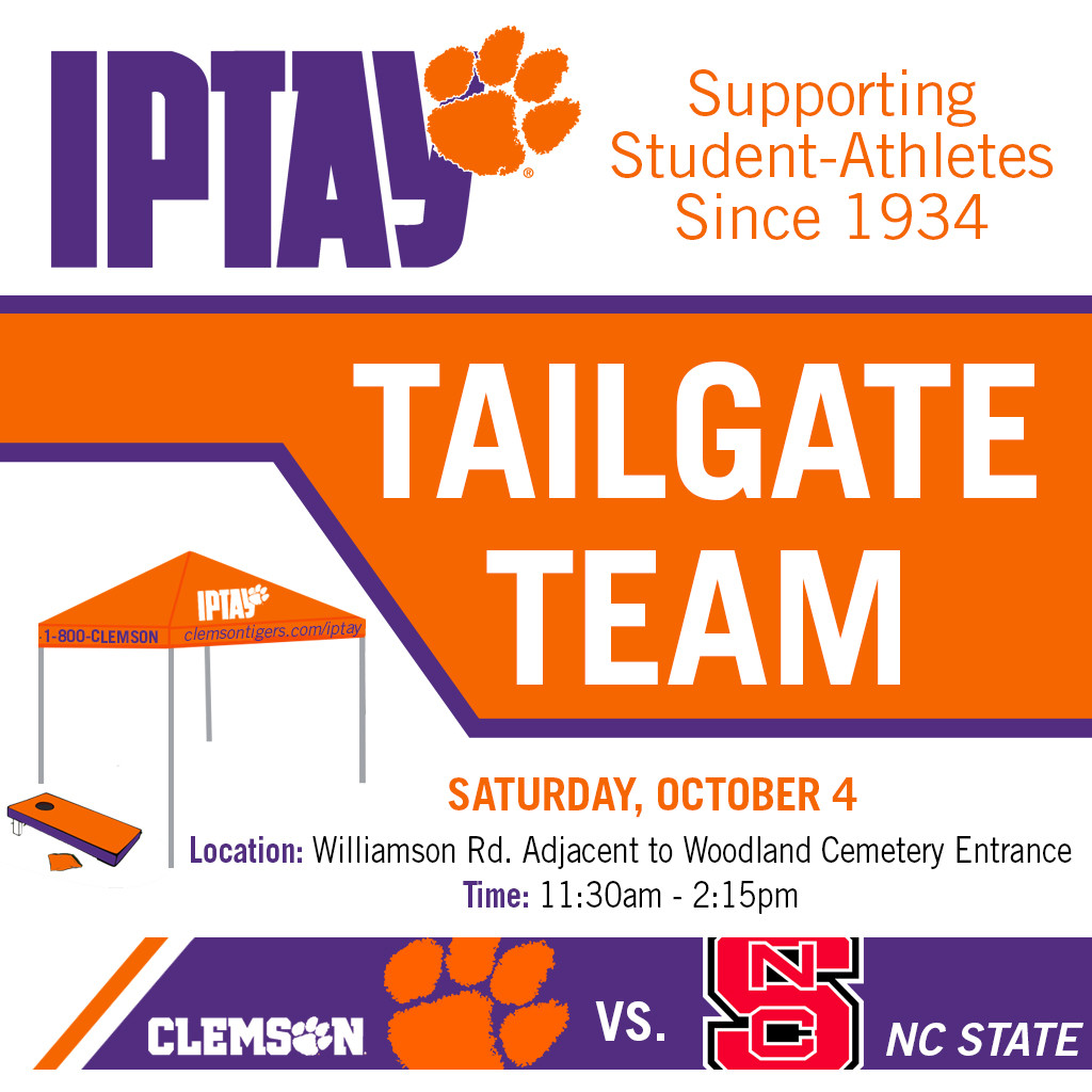 Tailgate Team Travels South For IPTAY Day vs. North Carolina State
