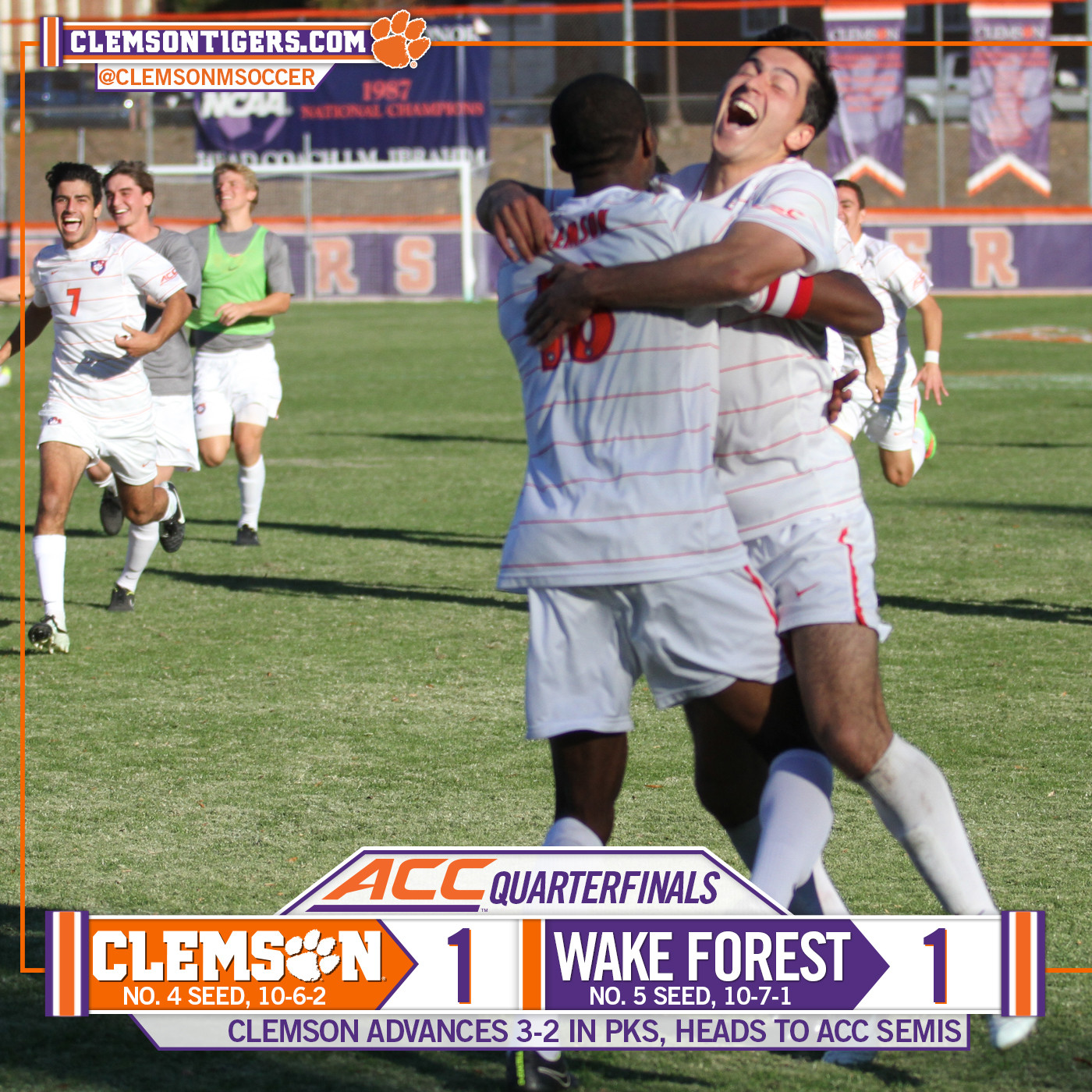 No. 14 Clemson Moves Past No. 18 Wake Forest in Penalty Kicks, Advances to ACC Semifinals