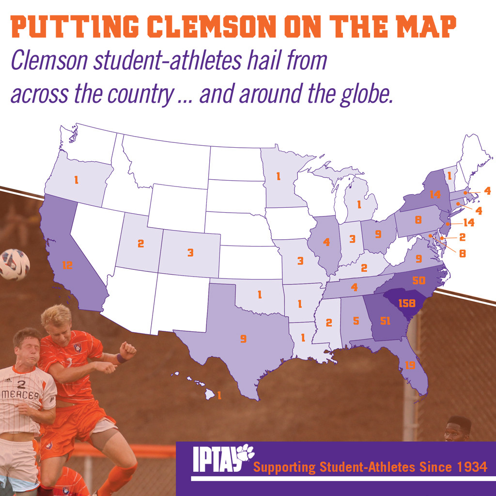 Clemson Student-Athletes Hail From Across The Country And Around The Globe