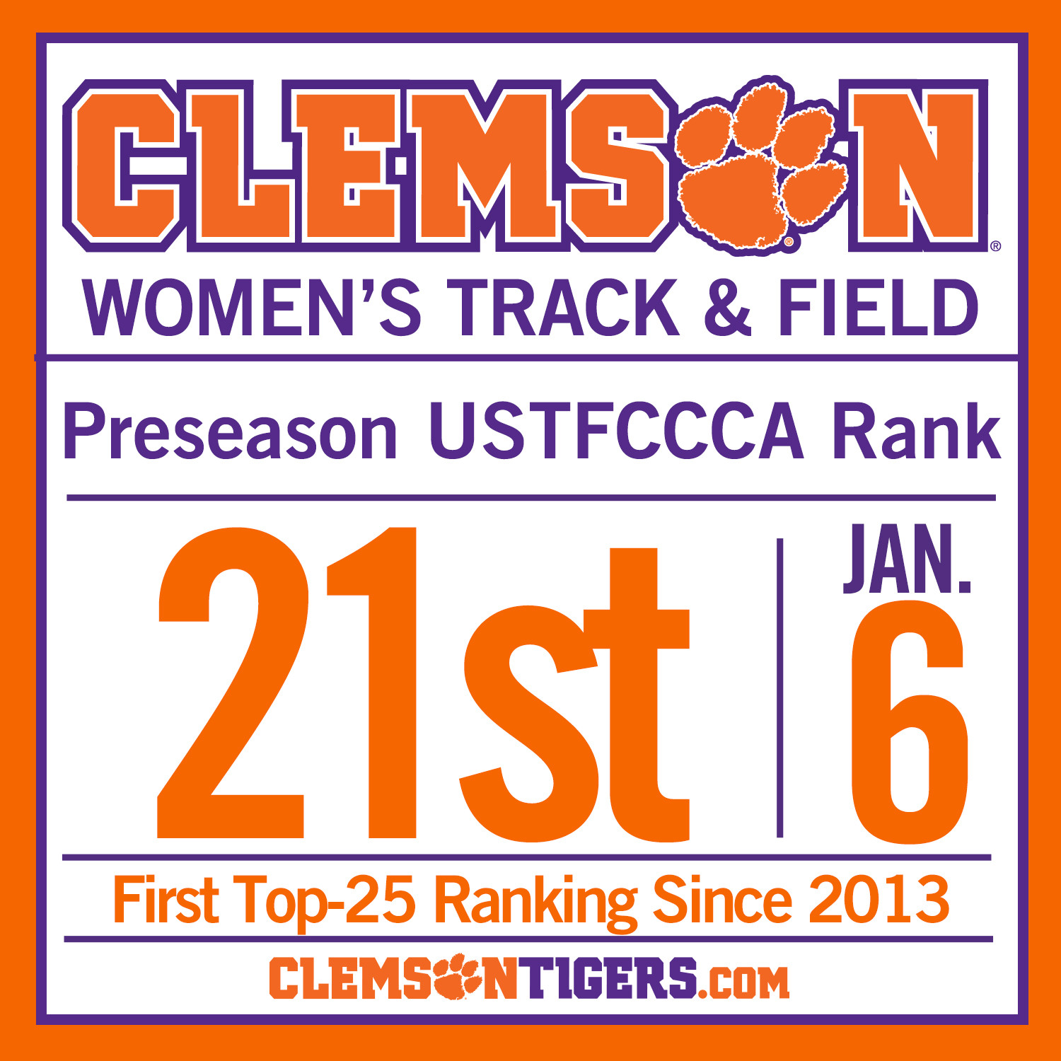 Women’s Track & Field Earns Preseason Ranking