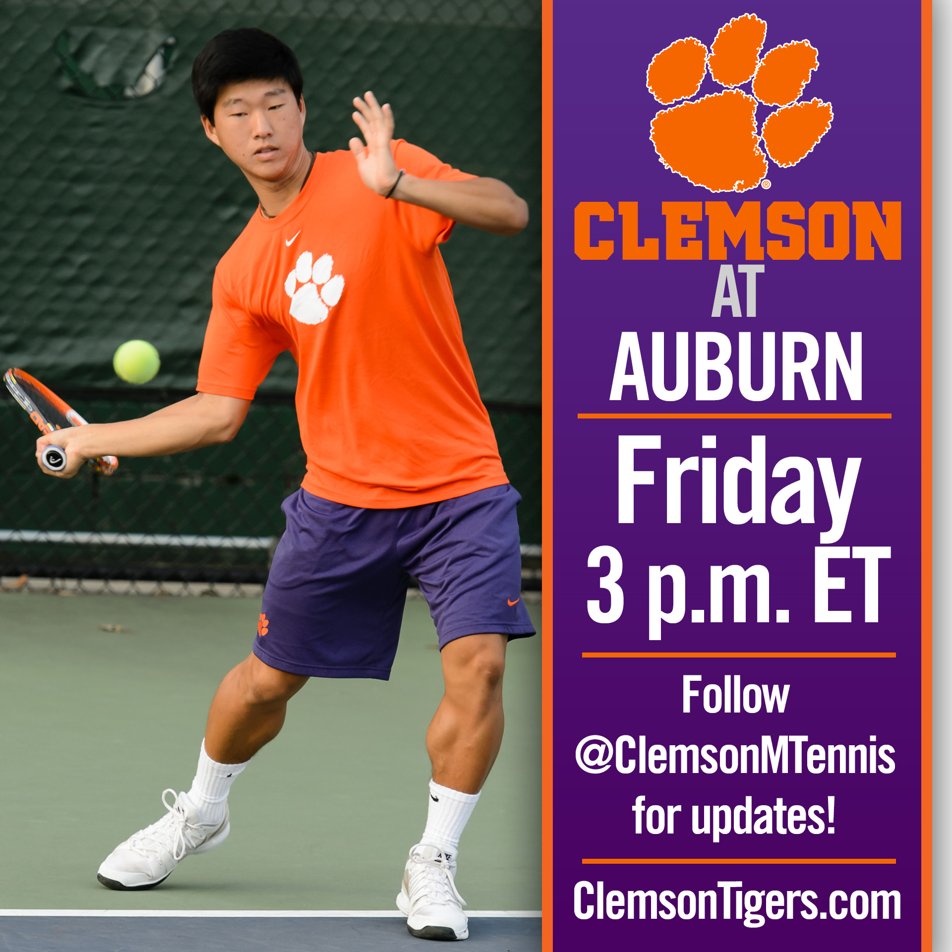 No. 34 Clemson Travels to No. 38 Auburn Friday