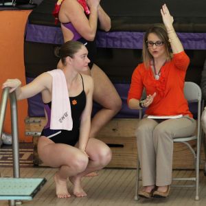 Head Coach Leslie Hasselbach Adams with Sarah Braun
