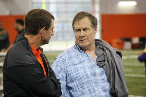 Dabo Swinney and New England Patriots coach Bill Belichick