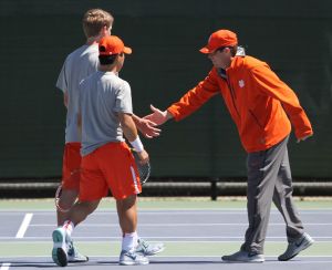 Assistant Coach John Boetsch, Christian Harris and Hampton Drake