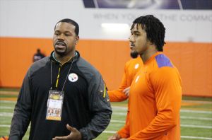 Former Pittsburgh Steelers All-Pro Joey Porter and Vic Beasley