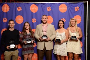 ACC Top Six for Service Awards - Paul Clowes, Soccer; Jessica Doolittle, Diving; Eric Mac Lain, Football; Kerianne Pacheco, Rowing; Courtney Fallon, Rowing