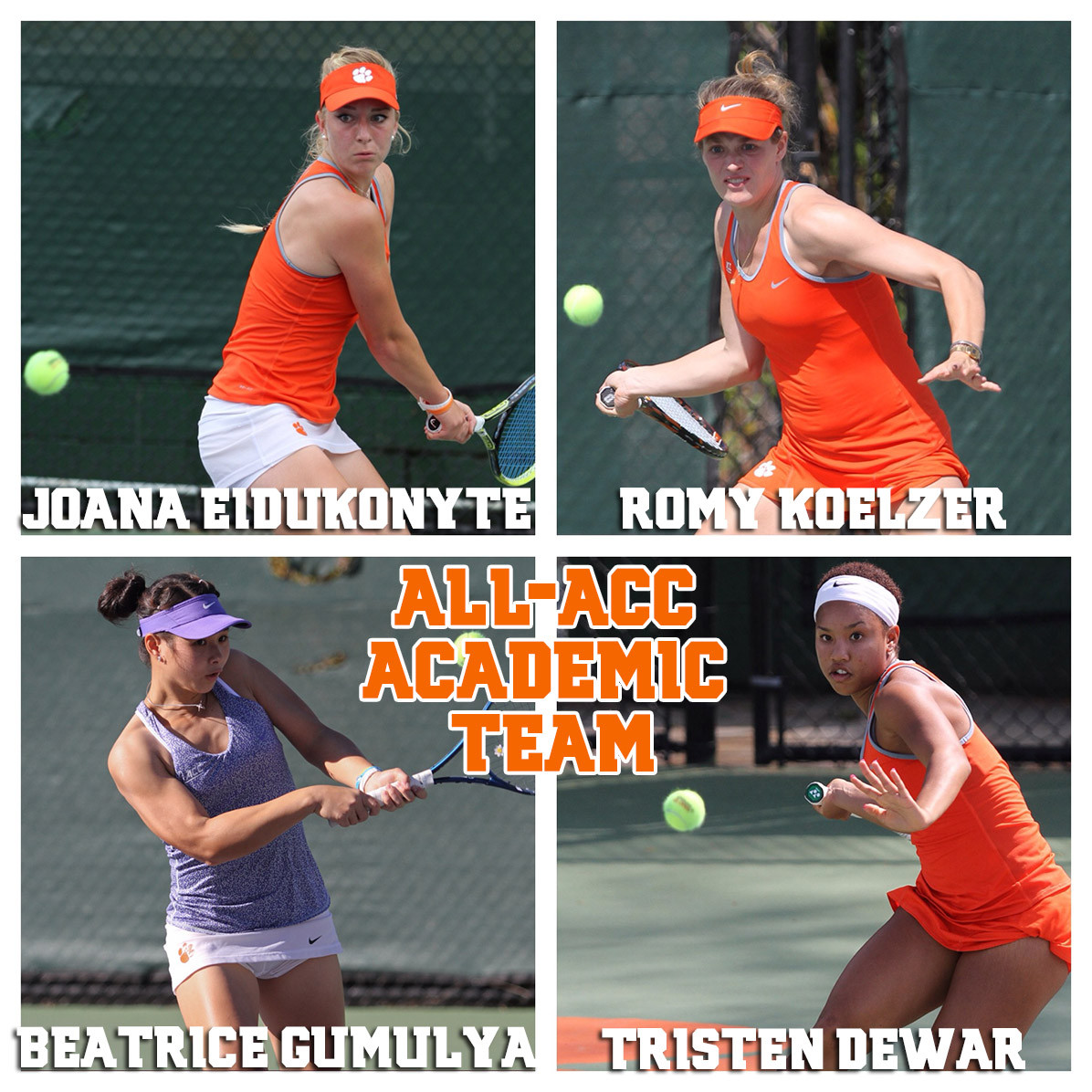 Four Tigers Named to the All-ACC Academic Team