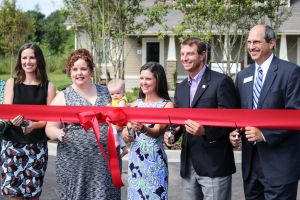 The Swinneys at the ribbon-cutting ceremony.