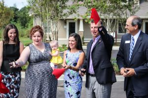 The Swinneys at the ribbon-cutting ceremony.