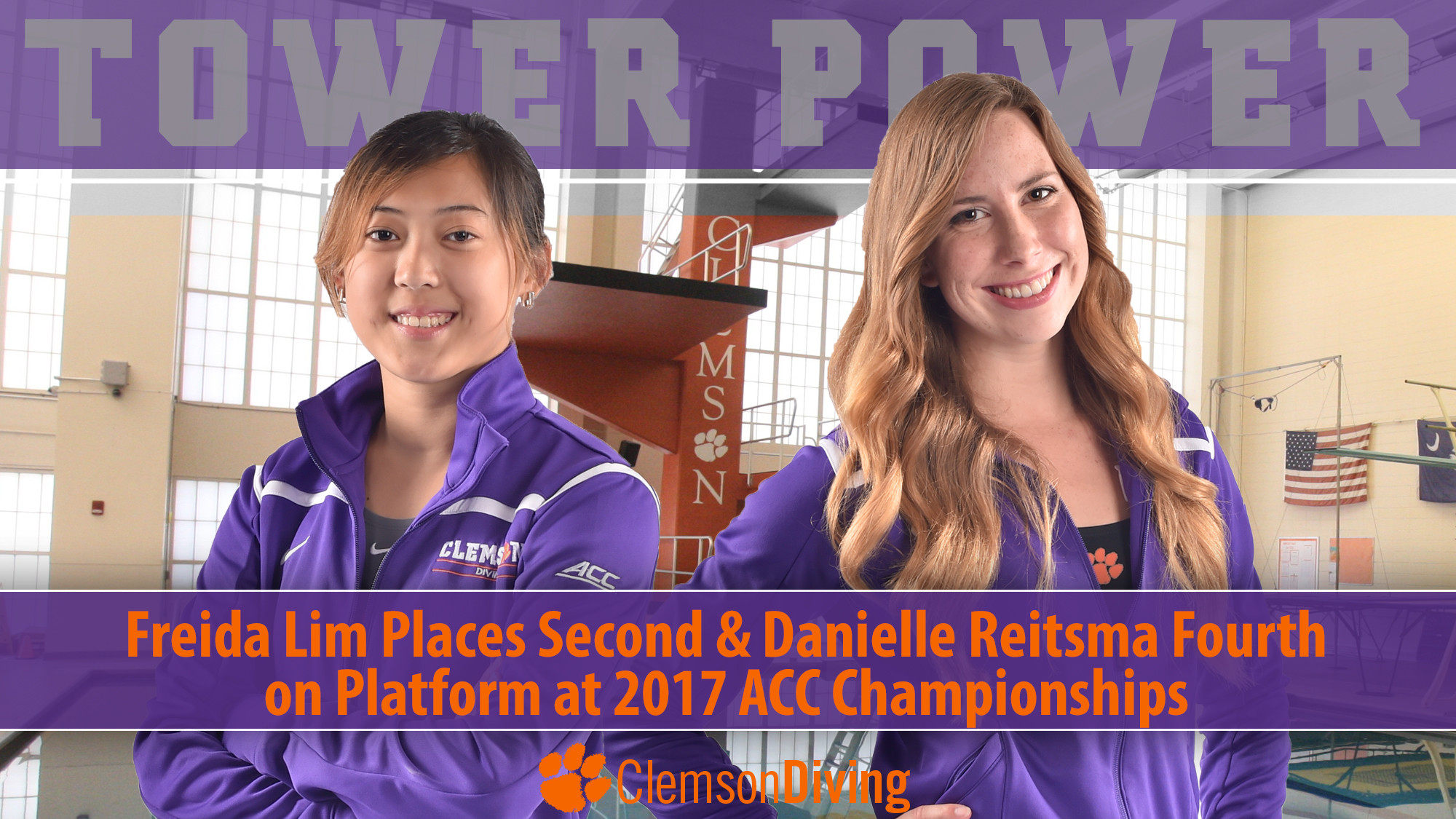 Lim & Reitsma Make Clemson History, Place 2nd & 4th in Platform at ACC Championships
