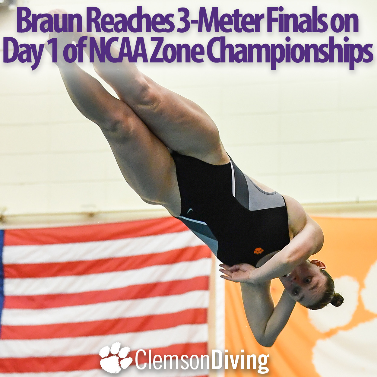 Braun Reaches Finals to Highlight 3-Meter Action at NCAA Zones Monday