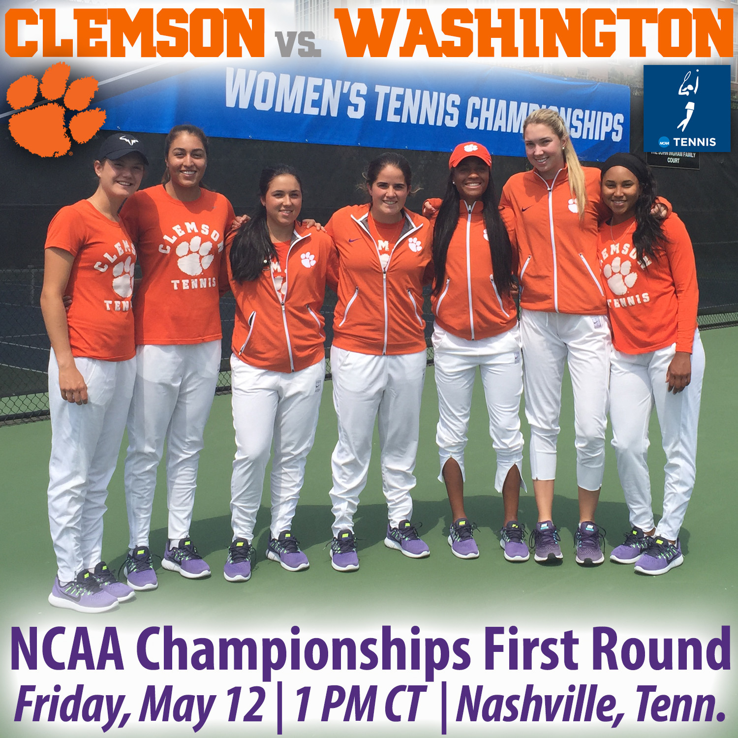 Clemson Meets Washington in NCAA 1st Round in Nashville Friday