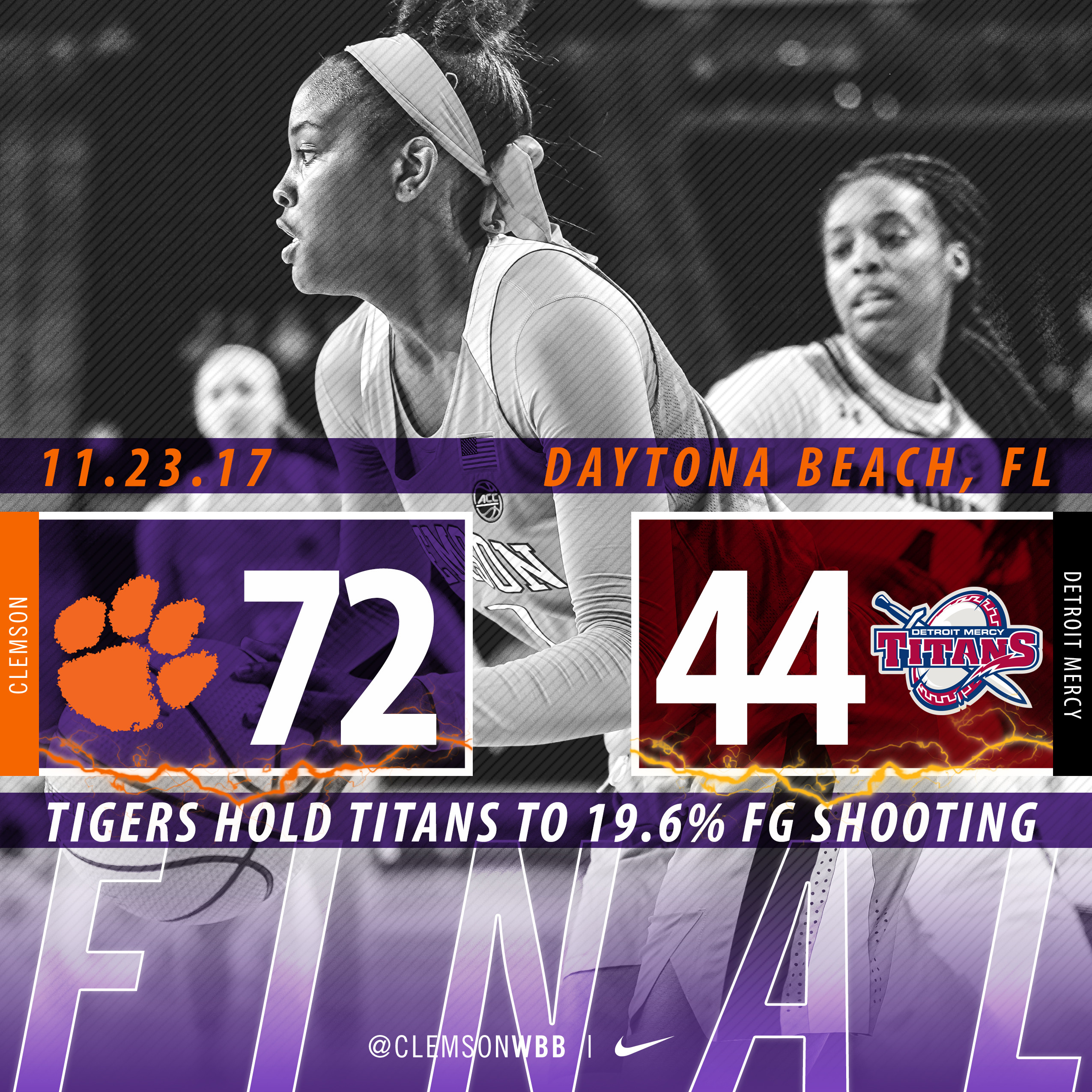 Balanced Attack & Defense Lead Tigers to 72-44 Win Over Detroit Mercy Thursday