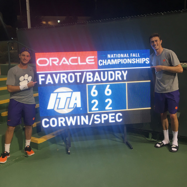 Favrot and Baudry Duo Advance to Round of 16 at Oracle ITA Fall National Championship