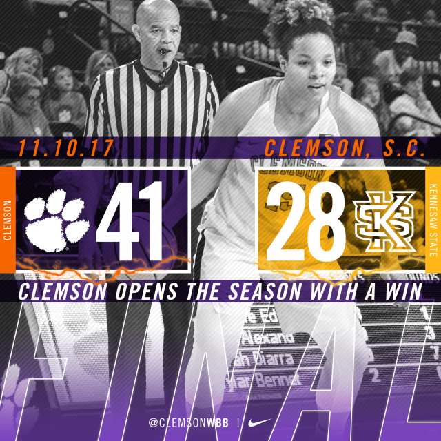 Tigers Open 2017-18 Campaign with Win over Kennesaw State